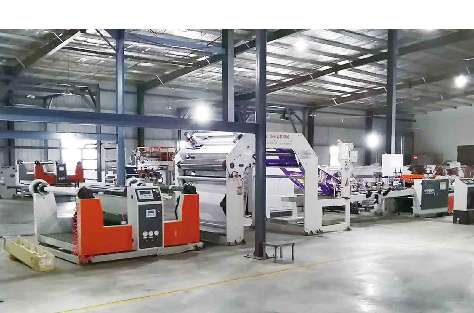 Lamination and converting line inside the LOV'EM BAGS Cambodia manufacturing facility